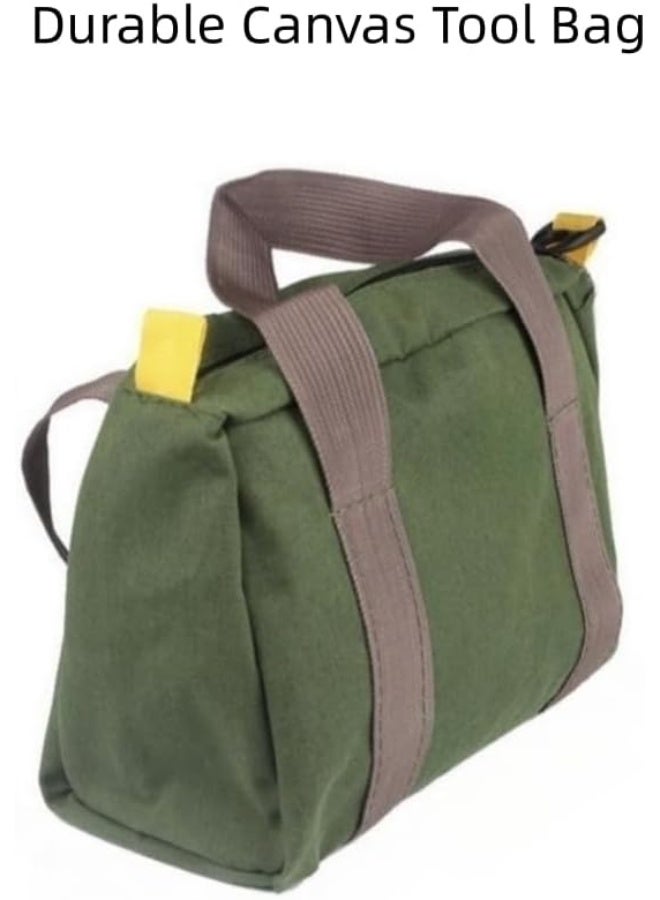 16 Inch Wide Mouth Tool Bag, Canvas Tool Bag, Heavy Duty Tool Storage Bag, Large Capacity Tool Tote Bag for Electricians, Power Tool Organizer Pouch, Tool Bags for Men - Image 2